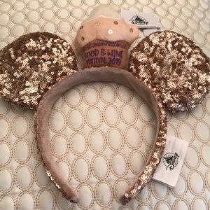 Disney Mickey Ears Rose Gold Sequin Food n Wine NW